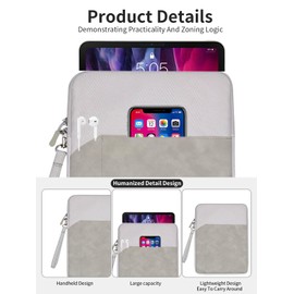 Tablet Sleeve for iFLYTEK AINOTE Air 2 (8.2 Inch) - Fully Protective, toergy Water-Resistant Case, Lightweight & Portable Carrying Bag, Grey