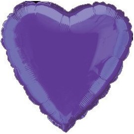 Bridescove 12 Mylar/Foil Balloons Lot Wedding/Party-Heart- 18" - Purple - Helium Quality Birthday