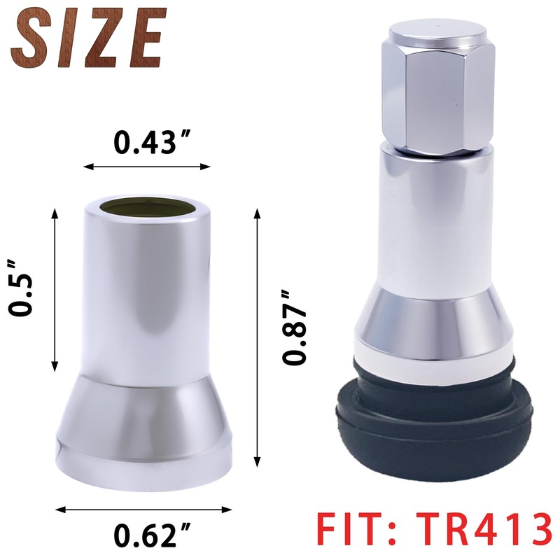 QILISEN Chrome Valve Stem Caps 5 Pack - TR413 Valve