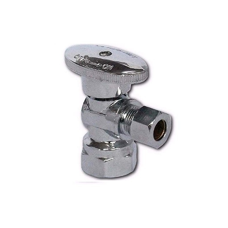 EZ-Fluid 1/2" FIP Iron Pipe x 3/8" Compression Chrome 1/4-Turn