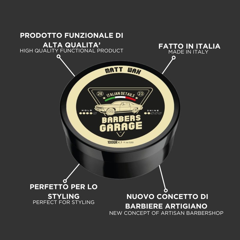Barbers Garage Matt Wax - Hair Wax - Natural Effect