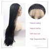 Angle Lucky Black Micro Braided Wigs Synthetic Lace Frontal Braided