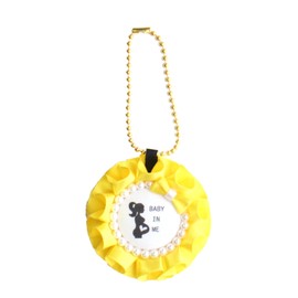 TOA ROSETTE Maternity Rosette, Maternity Mark, Maternity Key Holder, Double-Sided, Pregnancy, Celebration, Mark, Pearl Charm, Stylish, Gift, Ribon, Simple, Adult, Cute, Baby, Pregnant, Amulet, Yellow,