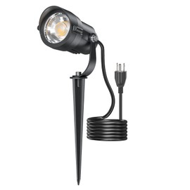 HIBOITEC Landscape Lighting 12W IP65 Waterproof Outdoor Spotlight with 4.9ft 3-Plug LED Landscape Lights for Yard Pathway Gardern Decorations 2700K 1 Pack