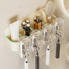 Cute Bear Toothbrush Shelf with Automatic Toothpaste Squeezer Plastic Punch