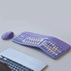 Wireless Ergonomic Keyboard and Mouse Combo with PU Wrist Rest,