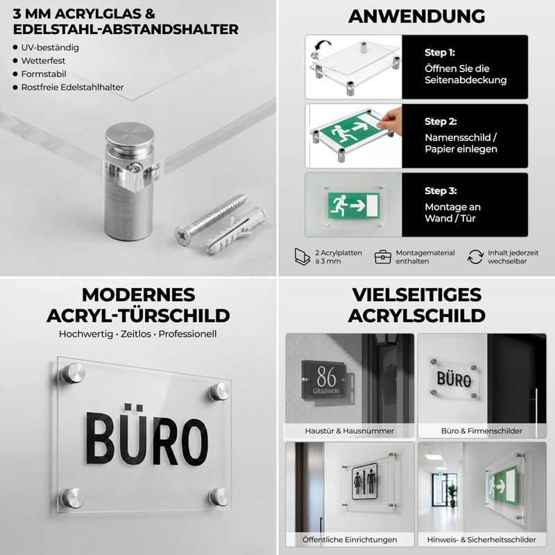 EH Design Acrylic Door Sign / Wall Sign I Transparent