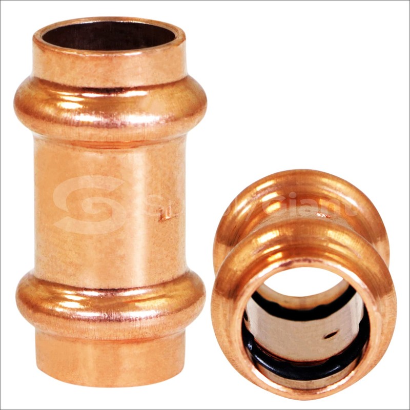 Supply Giant QQSD2234 Copper Coupling With Stop, 1/2 in. Press-
