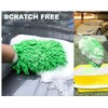 QUALIALL, Green Chenille Microfiber Dusting Mitt, 10.5x8 Inch, Electrostatic, Reusable,
