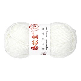 MECCANIXITY 1PCS Crocheting Yarn,White 4 Ply Acrylic Yarn 50g Sport Weight Yarns Bulk Soft and Fluffy Yarns for Knitting DIY Crochet Handicraft Blankets Gift,98 Yards