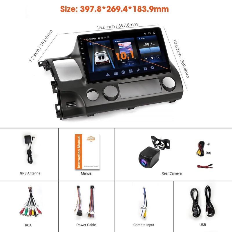 Haudio Android 13 Car Stereo with Wireless CarPlay and Android