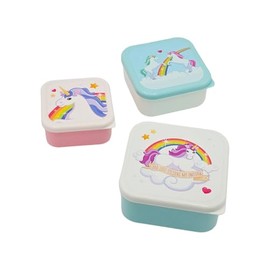 ARKRAFT Set of 3 Unicorn and Rainbow Prints Lunch Boxes for Kids