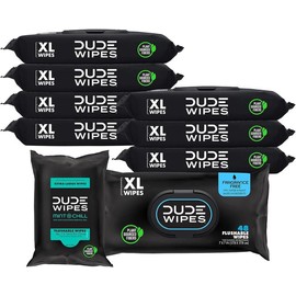 DUDE Wipes - Flushable Wipes - Unscented 8 Pack + Mint, 402 Ct.- XL Wipes with Aloe Vera  - Septic & Sewer Safe Better Than Toilet Paper