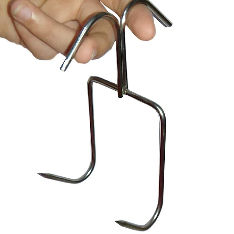 TIHOOD 4Pack Smoker Hooks - Stainless Steel Bacon Hanger, Roast