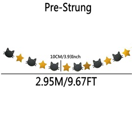 Cat Theme Party Banner Decorations Pet Cat Star Birthday Party Decorations Cat Birthday Party Garland Decorations for Pet Theme Birthday Party Shower Favor Bunting Supplies Pre-Strung