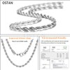 OSTAN Men's / Women's Necklace Stainless Steel Twisted Chain Width