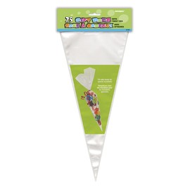 Clear Cellophane Cone Bags - Pack Of 25 - Large & Transparent Packaging For Treats, Gifts & Parties
