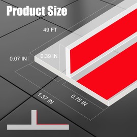 ToLanbbt T-Shaped Door Draft Stopper 1.37 in x 49 FT Silicone Weather Stripping Door Seal Double-Sided Adhesive Draft Seal Tape for Doors Windows and Shower Glass Gaps, Side, Frame, Clear