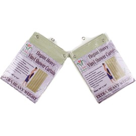 Venice Collections 2-Pack Heavy Duty 100% Water Repellent, 10 Mil, Durable Shower Curtain Liner with Reinforced Header, Rustproof Grommets, & Weighted Magnetic Hem Willow