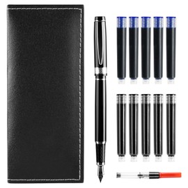 CAPHNY Metal Fountain Pen, 0.5mm Extra Point Fountain Pen Calligraphy Pen Smooth Writing Luxury Pen Business Pen for Men Women Journaling School Office Gift