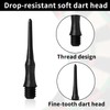 runxsam 300 Pcs Plastic Dart Tips with 2BA Thread, Soft