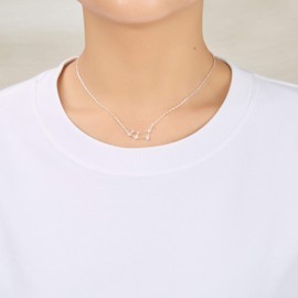 Philip Jones Aries Star Sign Zodiac Constellation Necklace with Zircondia® Crystals