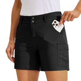 Willit Women's Golf Cargo Shorts Quick Dry Hiking Athletic Casual Summer Shorts with Pockets 5" Black 14