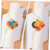 FELTECHELECTR 4pcs Thanksgiving Turkey Maple Shaped Napkin Elegant Napkin Holders