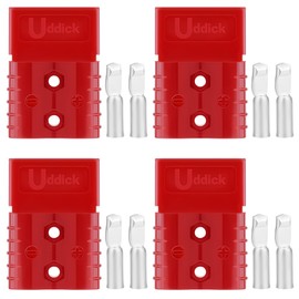 Uddick 4PCS 120A Battery Cable Quick Connect/Disconnect Connector Plug Kit for Car Forklift Motor Winch Trailer (Red 2AWG)