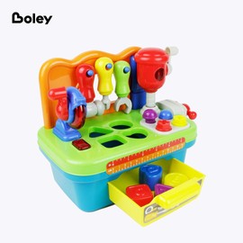 Boley Toddler Workbench Playset - 8 Pc Light & Sound Interactive Kids Tool Set for 3 Year Old Kids and Up