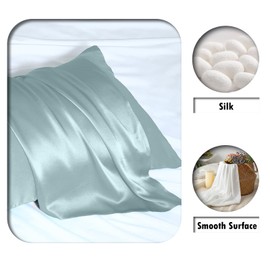 Silk Pillowcase for Hair and Skin,Soft,Breathable and Sliky 100% Silk Pillowcases King Set of 2,Both Sides Natural Mulberry Silk Pillow Cases with Hidden Zipper(King Size 20"X 36",2pcs)