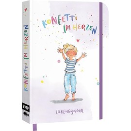 Dein Lieblings-Journal "Konfetti im Herzen": Notizbuch A5 dotted | Mit Lese- und Gummiband | 112 S. | Mit inspirierenden Sprüchen und farbigen Illustrationen