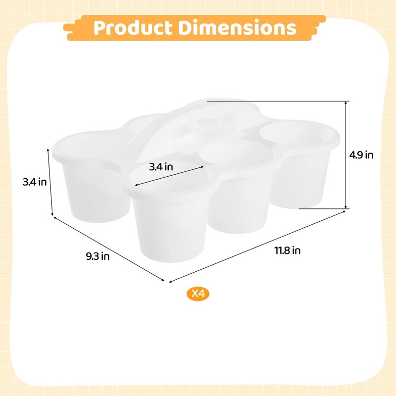NIMBLOOM 4 PCS Classroom Caddy Organizer, Plastic Desk Storage Bin