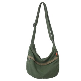 LIKEUDO Damen Canvas Crossbody Bag Hobo Umhängetasche Groß Kapazität Crossbody Bag Casual Reißverschluss Hobo Bag(Grün)