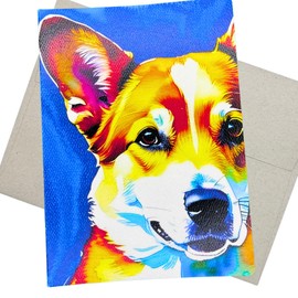 Groomers Margins Pembroke Welsh Corgi Greeting Card (5X7 Inch, 1 Card, Blank Inside) for Corgi Birthday Card, Corgi Thank You Cards, and others - 258