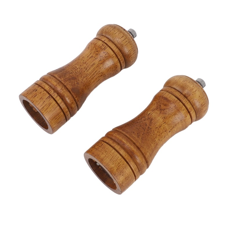 2PCS Wood Pepper Grinder Adjustable Coarseness Efficient Grinding Pepper Mills