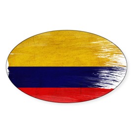 CafePress Colombia Flag Oval Car Bumper Sticker