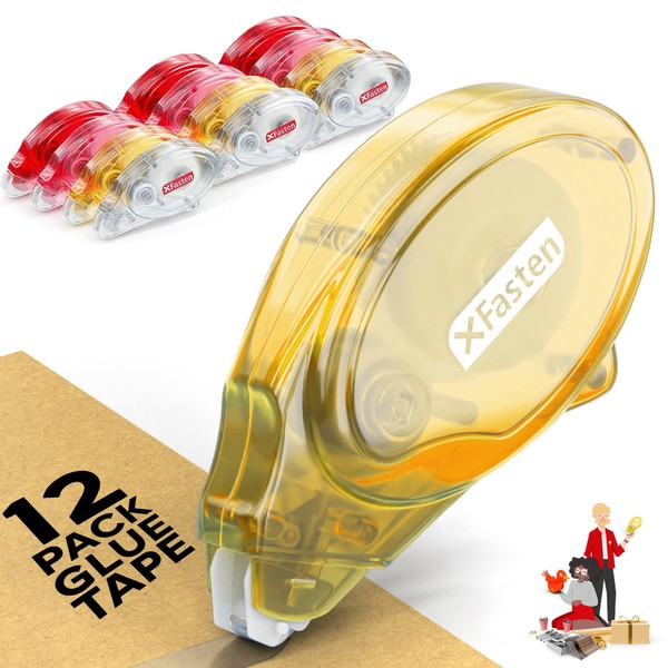 XFasten Double Sided Tape for Scrapbooking, 8mm x 30ft 12-Pack
