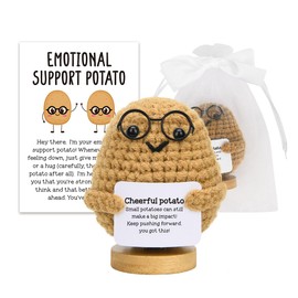 Cute Postive Potato Emotional Support Crochet Animals with Positive Messages You Got This Inspirational Gifts for Women Men Graduation Gifts for Her Him Motivational Desk Decor for Home Office