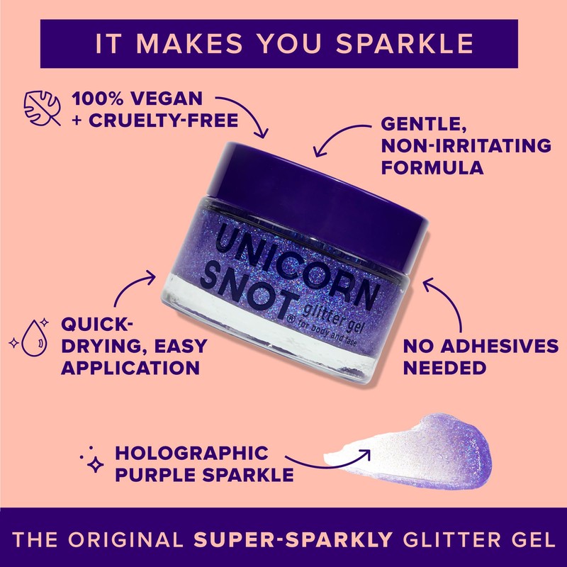 UNICORN SNOT Holographic Face Glitter & Body Glitter Gel |