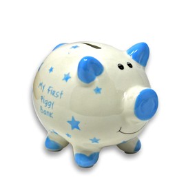 lesser and pavey Coin Bank, White & Blue
