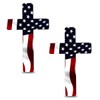 DUSCOKE American Flag Cross Car Decal Sticker, Vinyl Waterproof Auto