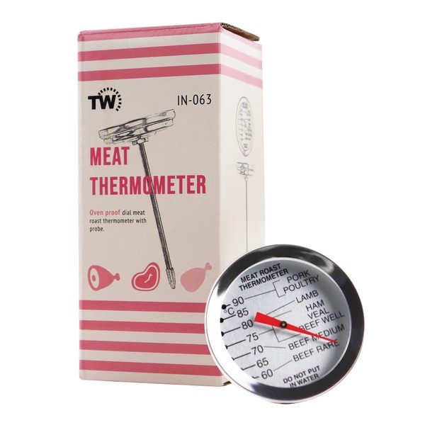 Meat Thermometer Probe Oven Proof Food Temperature Probe - Ideal Cooking Thermometer For Meat with Recommended Cooking Temperatures for Meat and Poultry Food Thermometer Beef Turkey Chicken