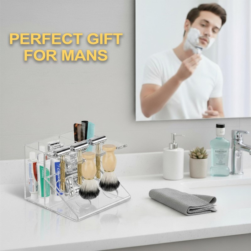 Shaving Brush Stand and Razor Holder, Safety Razor Stand for