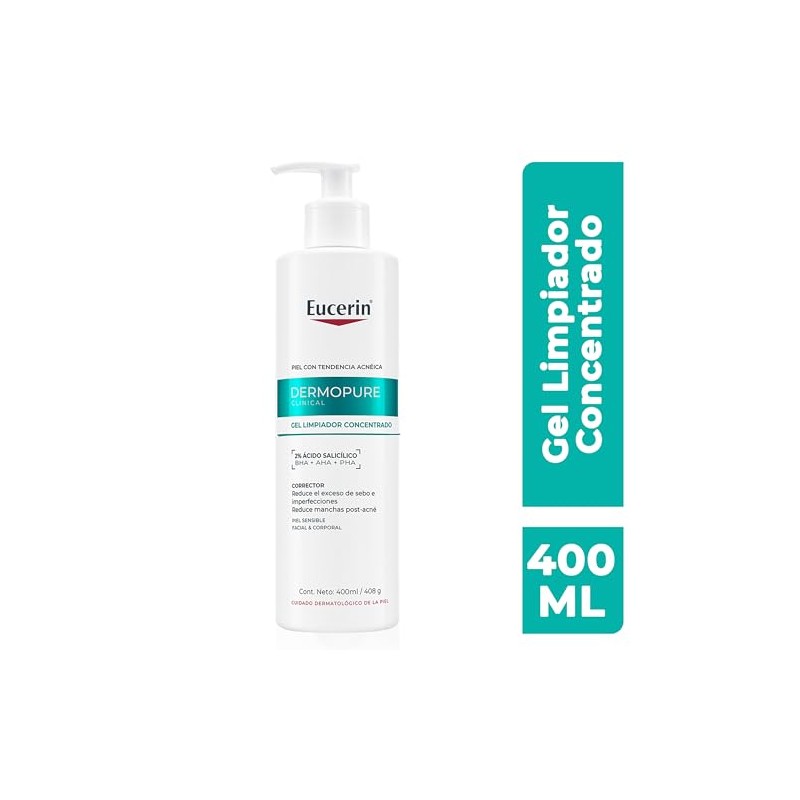Eucerin Dermopure Gel Limpieza Concentrado 400ml Facial Ácido Salicílico Rostro