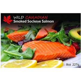 Smoked Salmon Christmas Food Gift Pack Featuring Wild Canadian Salmon and 3 Packs of Salmon Jerky | Food Gift Box (All Salmon Pack With Jerky)