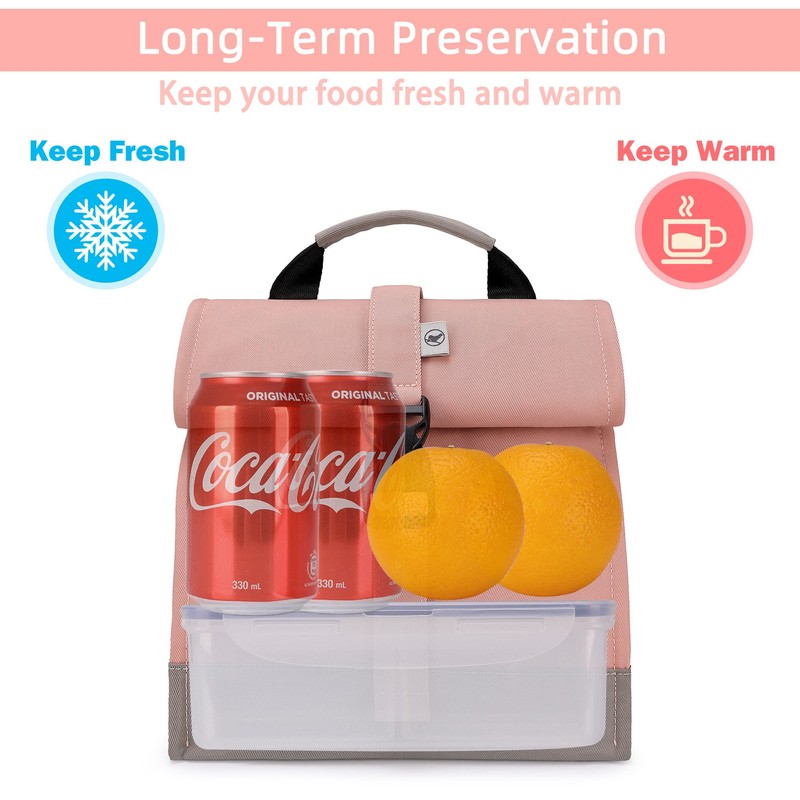 SUNNY BIRD Insulated Lunch Bag Pink Lunch Box Small Cooler