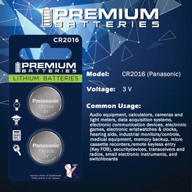Premium Panasonic CR2016 Lithium 3V Coin Cell - Japanese Engineered High Capacity Batteries (4 Pack)