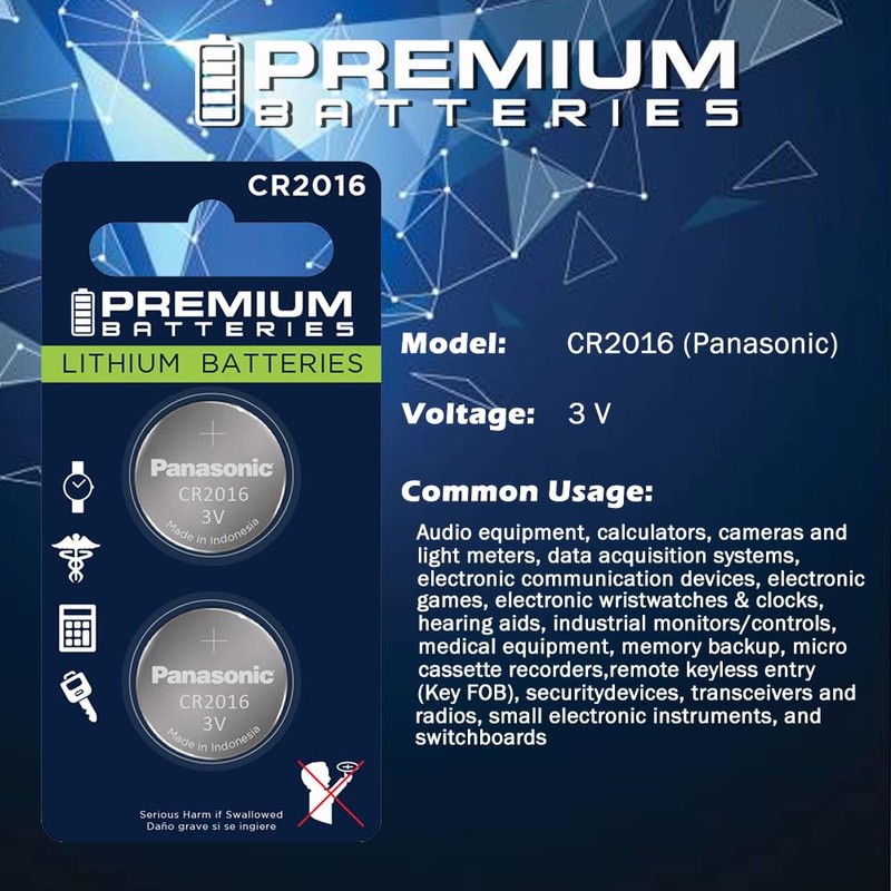 Premium Panasonic CR2016 Lithium 3V Coin Cell - Japanese Engineered