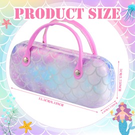 Xuhal 2 Pcs Kids Hard Eyeglass Case Girls Glasses Case Portable Sunglass Case Makeup Storage Bag Pouch with Handle Children